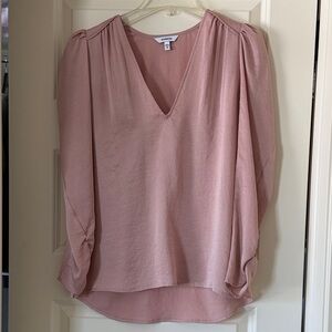 Express Women's Blush V-Neck Blouse